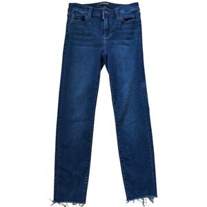 Liverpool Women's Jeans Size 2/26 8" Rise Ankle Crop Raw Hem Dark Wash